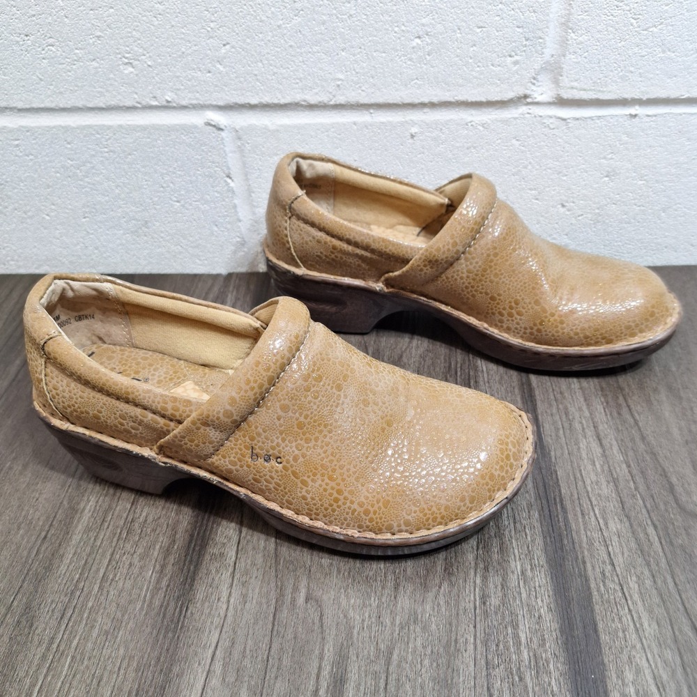 b.o.c. Born Concept Womens Tan Pebble Textured Slip On Clogs Shoes 8M C00092 - Picture 3 of 8